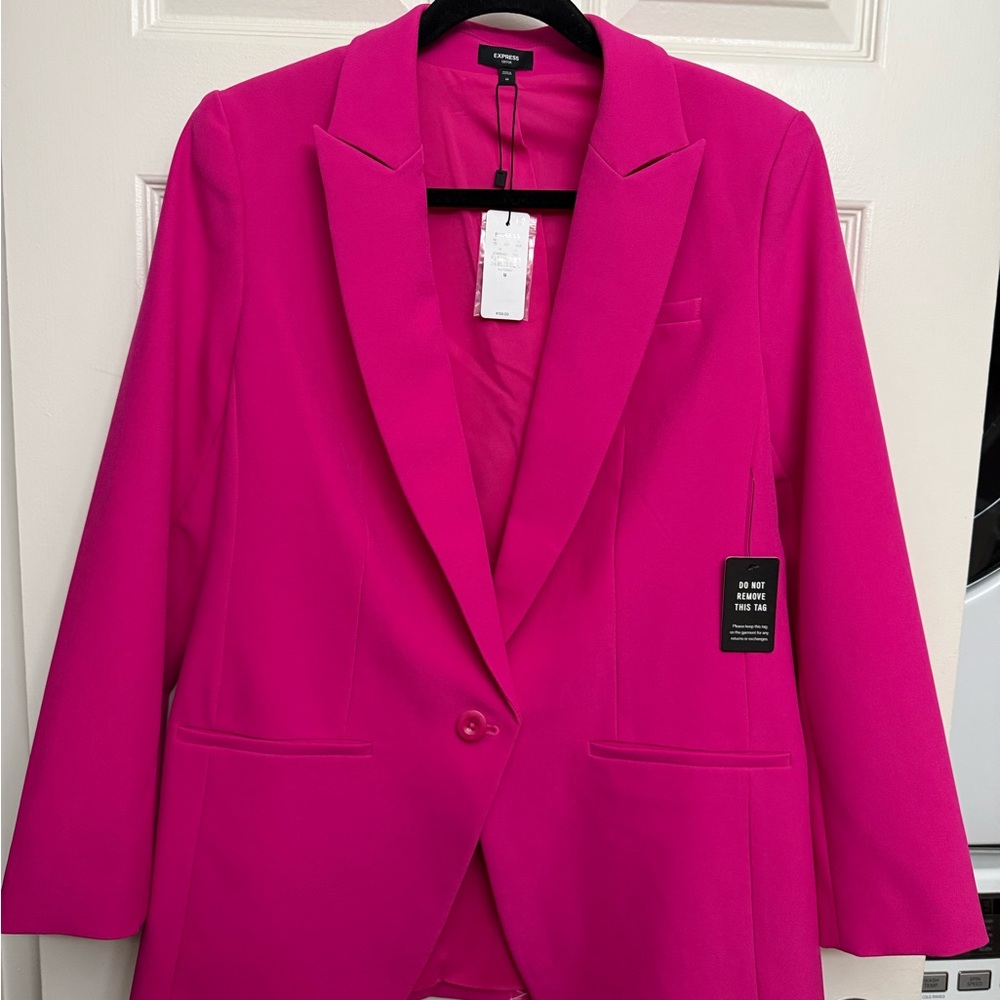 Express Studio Stretch Twill Boyfriend Blazer - Picture 3 of 10